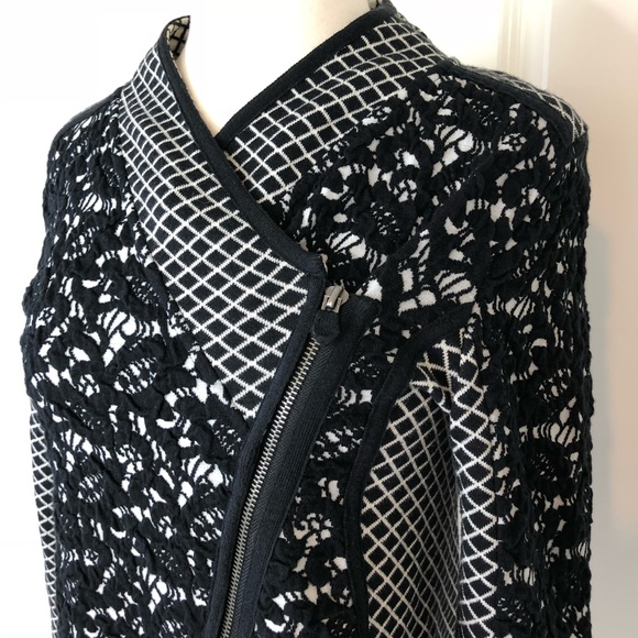 Anthropologie Moth Jacket Small Knit Moto Sweater - Picture 3 of 8